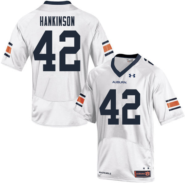 Men #42 Crimmins Hankinson Auburn Tigers College Football Jerseys Sale-White - Click Image to Close